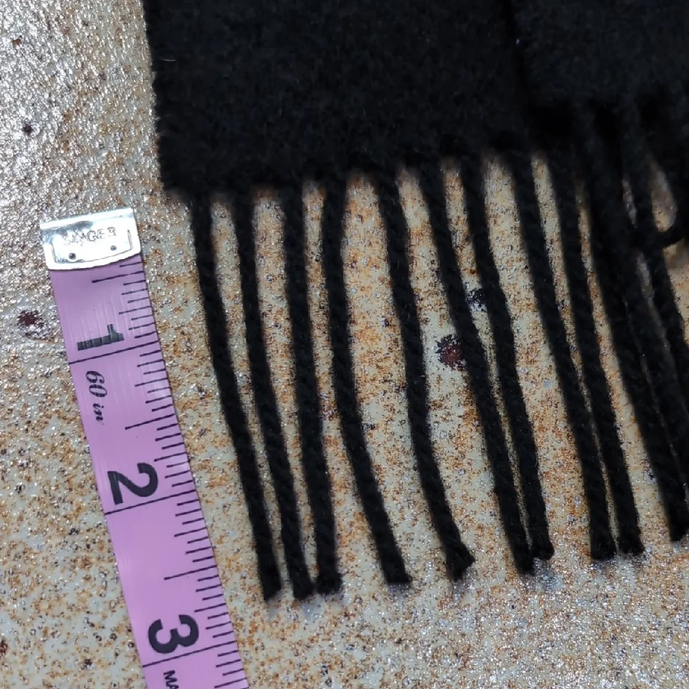 Vintage Elegant Black Cashmere Scarf